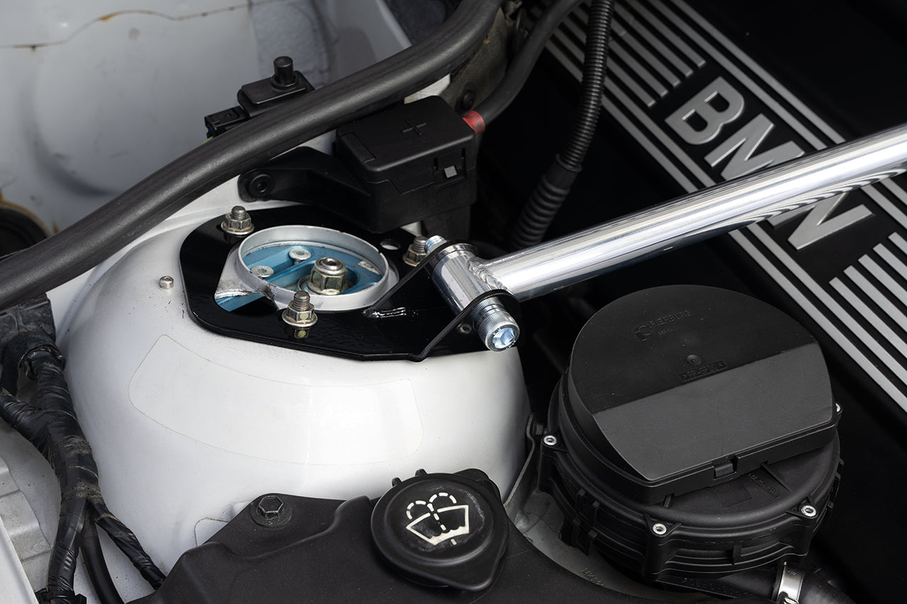 HPS Performance Aluminum Front Strut Tower Brace Bar, Polished, 42-103P