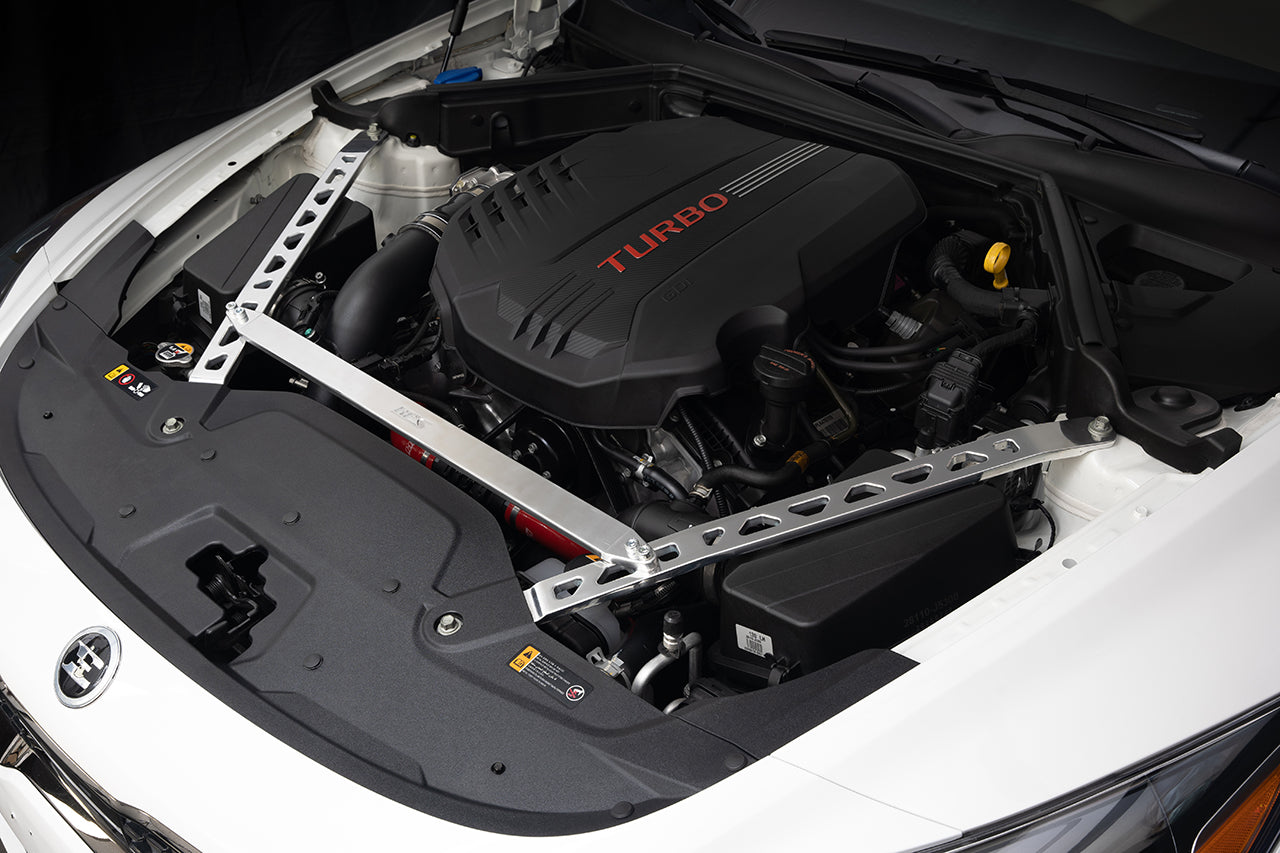 HPS Performance Aluminum Front Strut Brace Bar, Polished, 42-105P