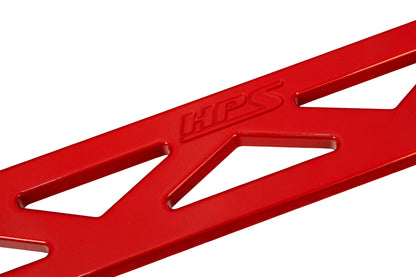 HPS Performance Aluminum Front Strut Tower Brace Bar, Red, 42-106R