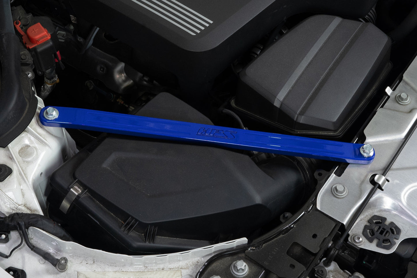 HPS Performance Front Billet Strut Bar Cross Brace, Blue, 42-115BL