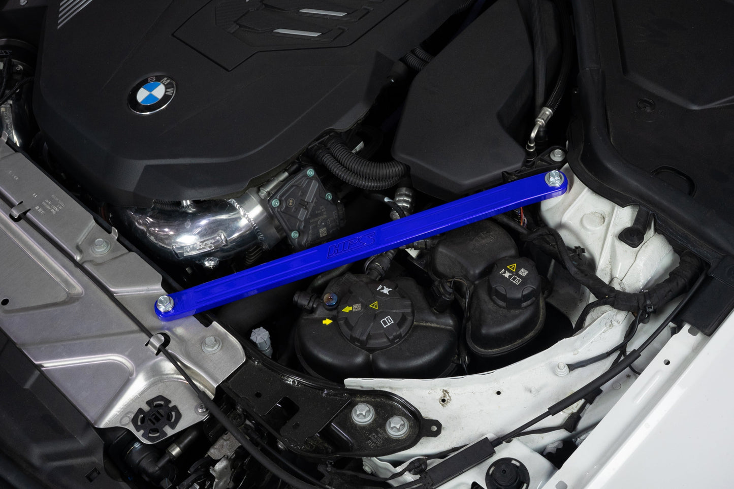 HPS Performance Front Billet Strut Bar Cross Brace, Blue, 42-115BL