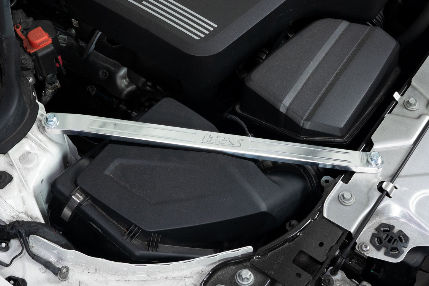HPS Performance Front Billet Strut Bar Cross Brace, Black, 42-115WB