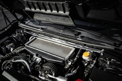 HPS Performance Aluminum Front Strut Tower Brace Bar, Black, 42-118WB