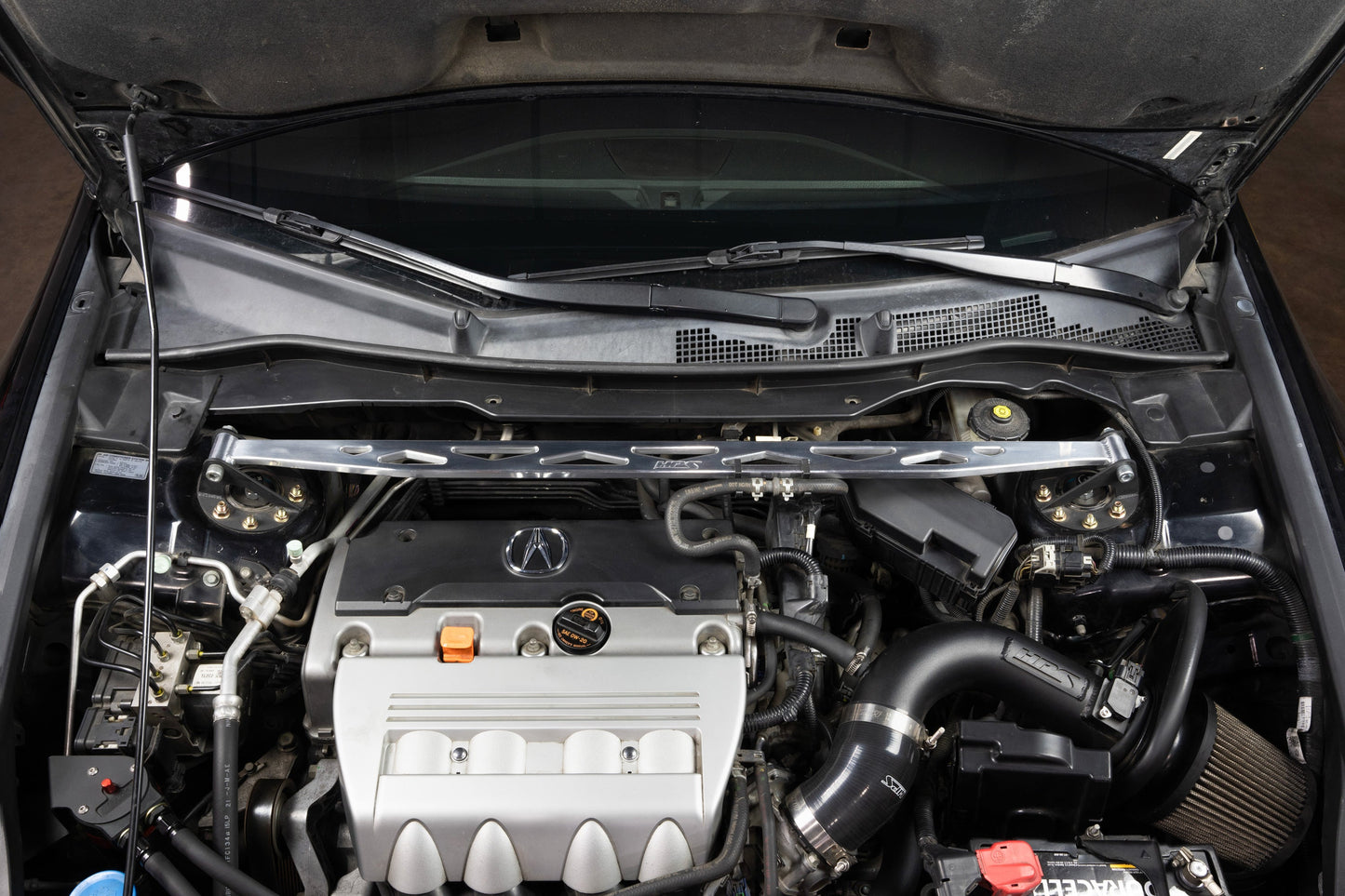 HPS Performance Aluminum Front Strut Tower Brace Bar, Polished, 42-119P