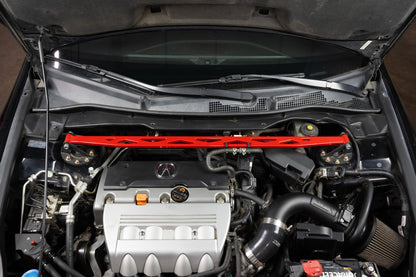 HPS Performance Aluminum Front Strut Tower Brace Bar, Red, 42-119R