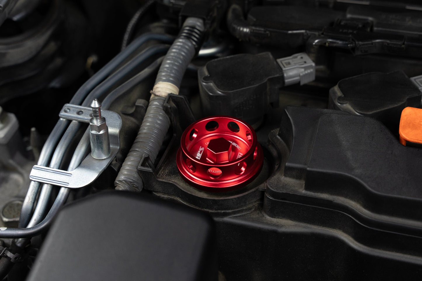 HPS Performance Billet Aluminum Oil Cap for Honda B C D F H J K L R Series Engine, Red, 5269-104R