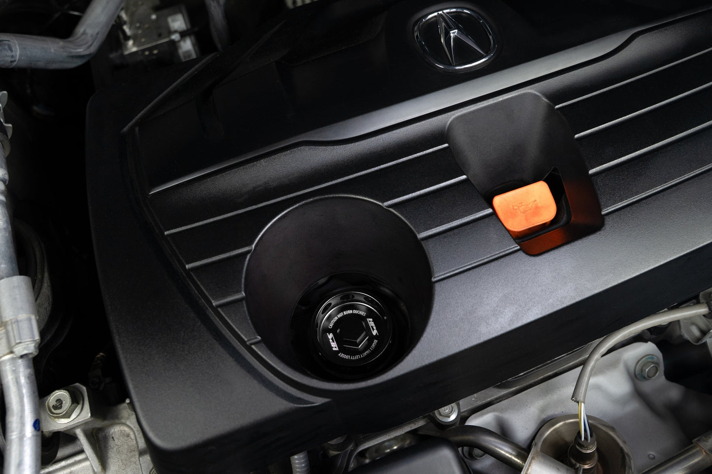 HPS Performance Billet Aluminum Oil Cap for Honda B C D F H J K L R Series Engine, Black, 5269-104WB