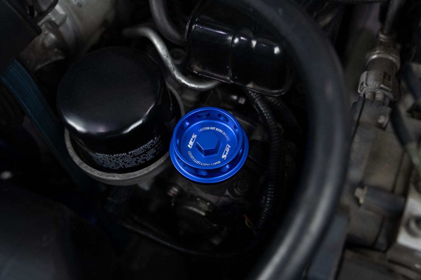 HPS Performance Billet Aluminum Engine Oil Filler Cap, Blue, 5269-106BL