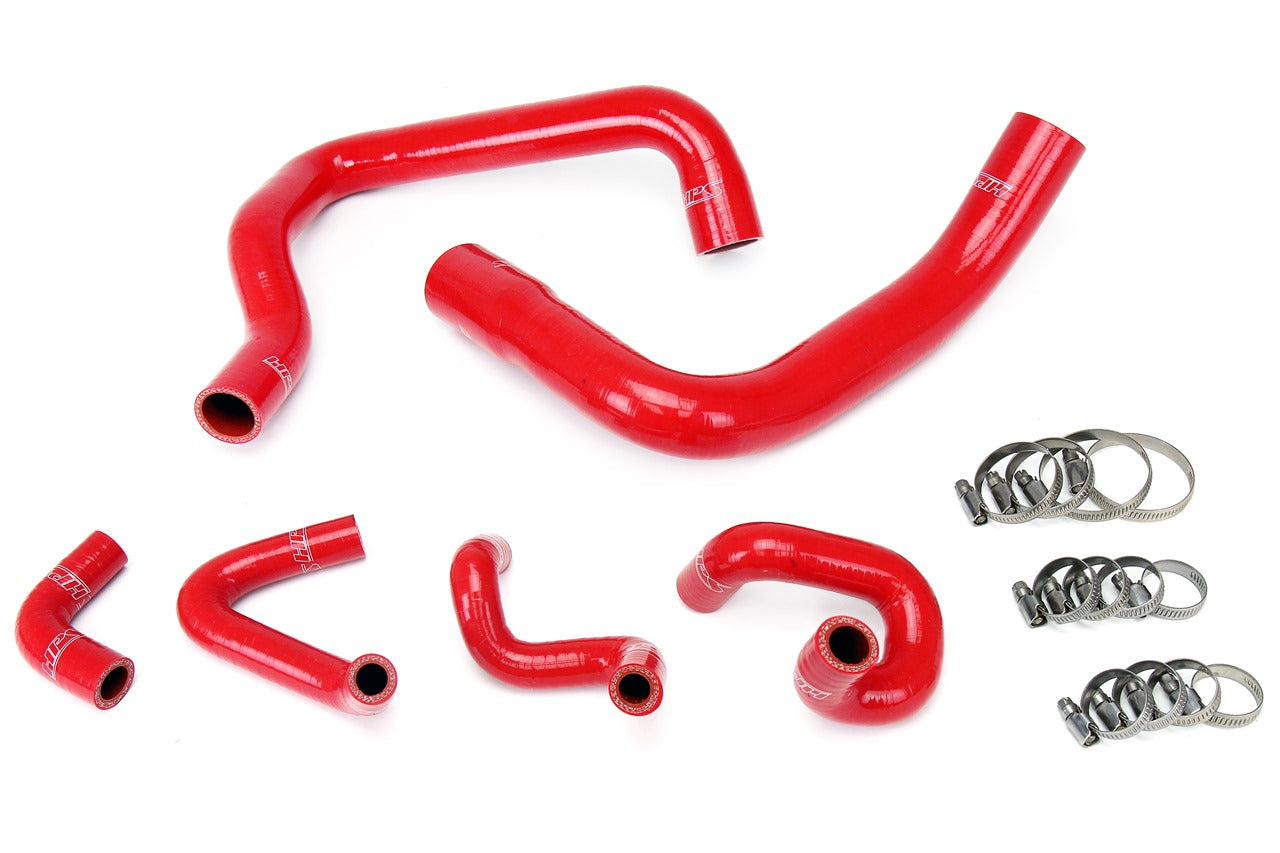 HPS Performance High Temp Reinforced Silicone Radiator and Heater Coolant Hose Kit Red 57-1010-RED
