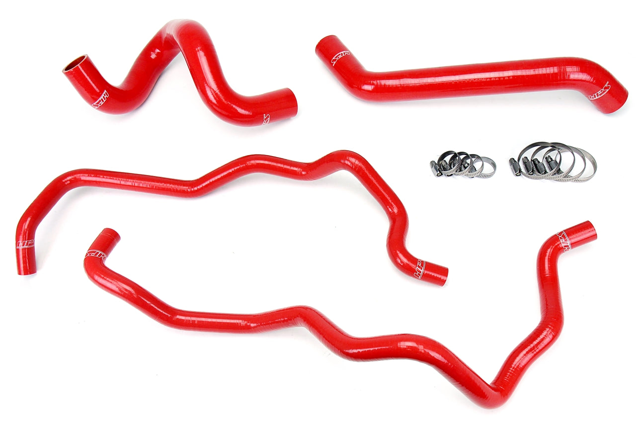 HPS Performance High Temp Reinforced Silicone Radiator and Heater Coolant Hose Kit Red 57-1220-RED