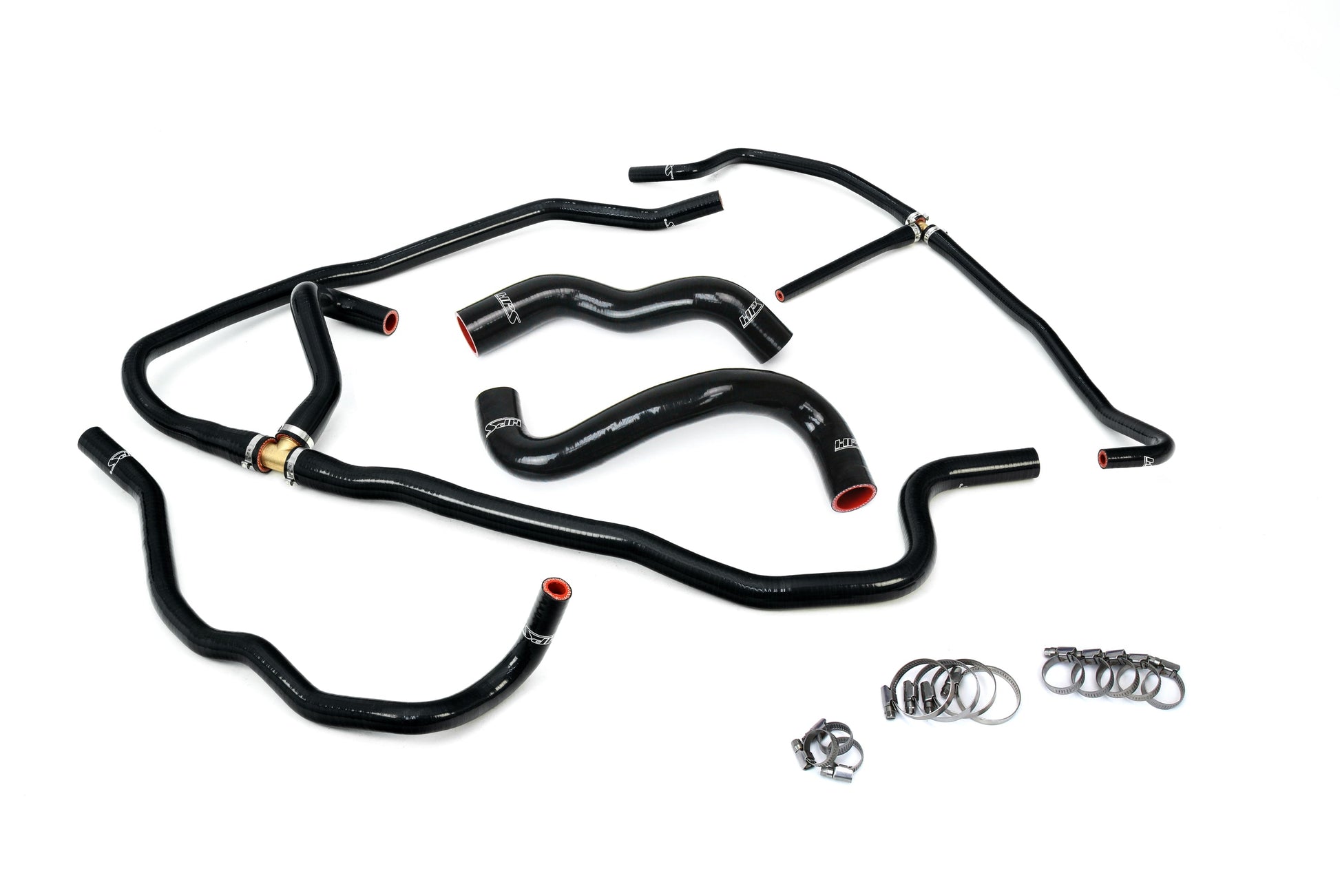 HPS Performance High Temp Reinforced Silicone Radiator and Heater Coolant Hose Kit Black 57-1276-BLK