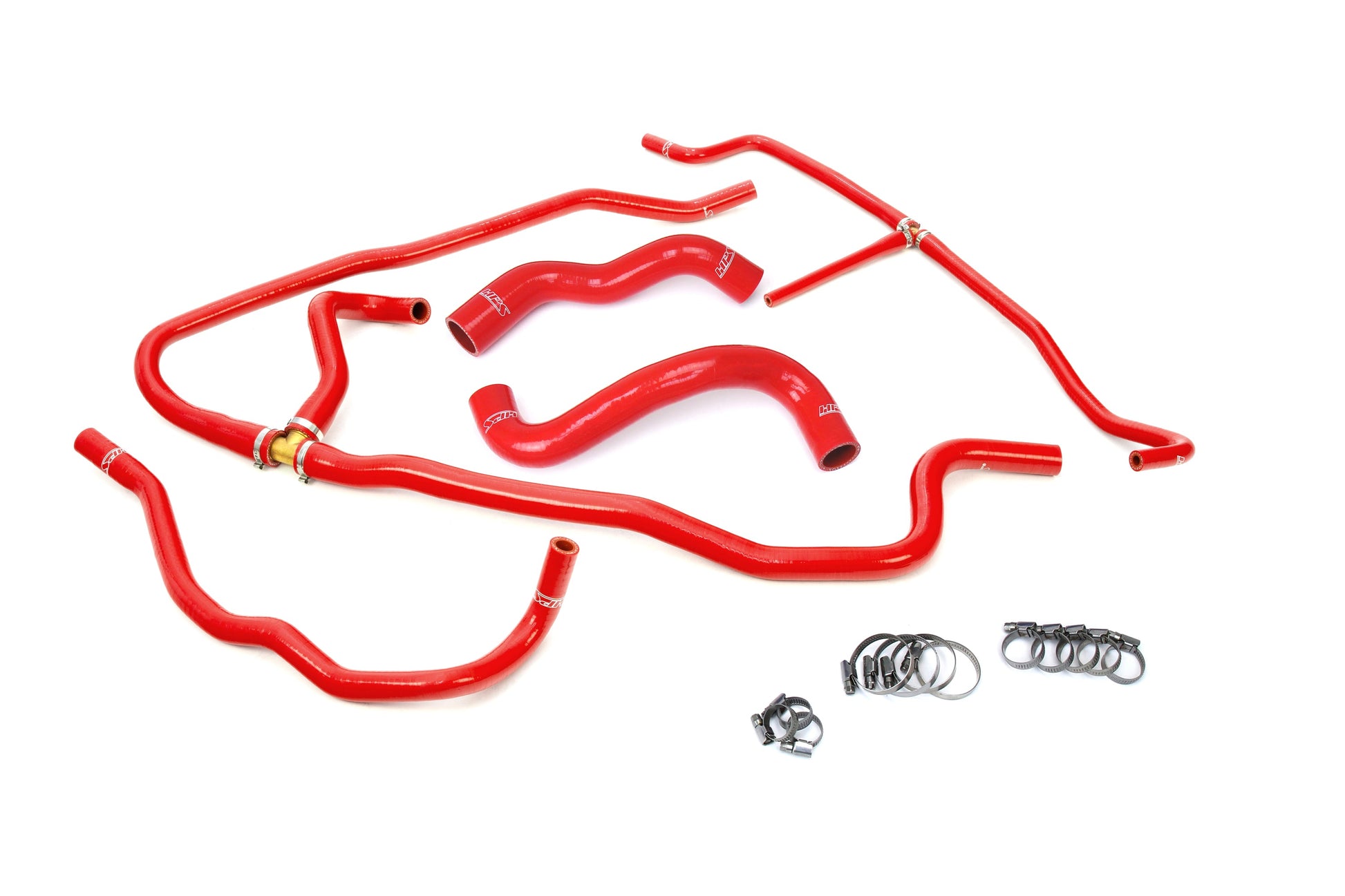 HPS Performance High Temp Reinforced Silicone Radiator and Heater Coolant Hose Kit Red 57-1276-RED