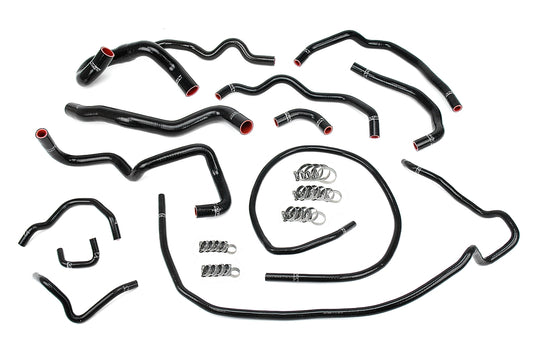 HPS Performance High Temp Reinforced Silicone Radiator and Heater Coolant Hose Kit Black 57-1512-BLK
