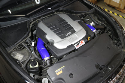 HPS Performance High Temp Reinforced Silicone Air Intake Hose Kit, Blue, 57-1517-BLUE