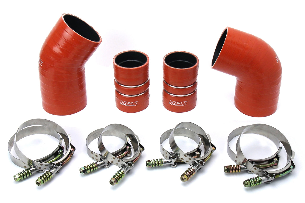 HPS Performance Ultra High Temp Aramid Reinforced Silicone Intercooler Hose Boots Kit Orange 57-1574