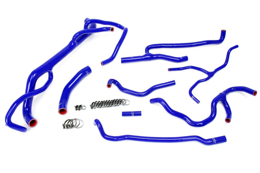 HPS Performance High Temp Reinforced Silicone Radiator and Heater Coolant Hose Kit Blue 57-1707-BLUE