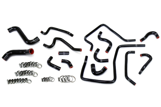 HPS Performance High Temp Reinforced Silicone Radiator Heater and Ancillary Coolant Hose Kit Black 57-1812-BLK