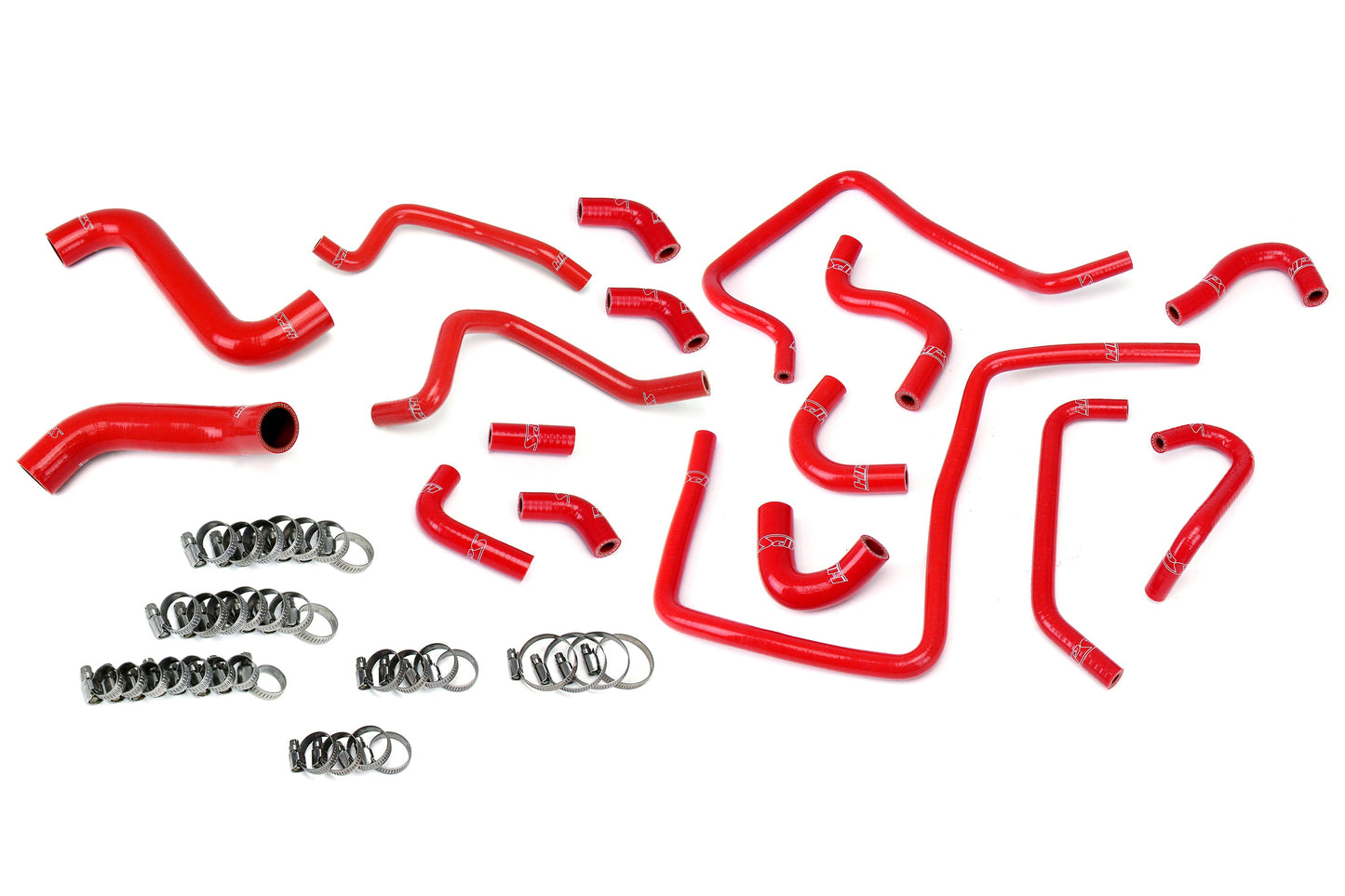 HPS Performance High Temp Reinforced Silicone Radiator Heater and Ancillary Coolant Hose Kit Red 57-1812-RED