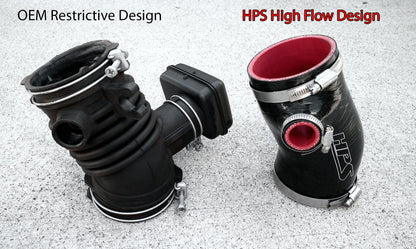 HPS Performance High Temp Reinforced Silicone Air Intake Hose Kit, Black, 57-1880-BLK