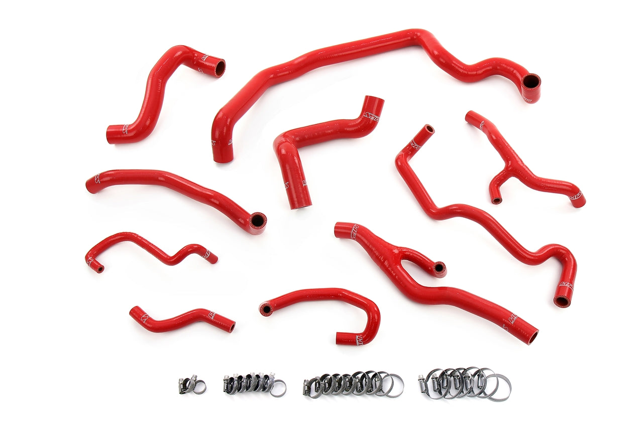 HPS Performance High Temp Reinforced Silicone Radiator Heater Water Pump and Expansion Tank Coolant Hose Kit Red 57-1998-RED