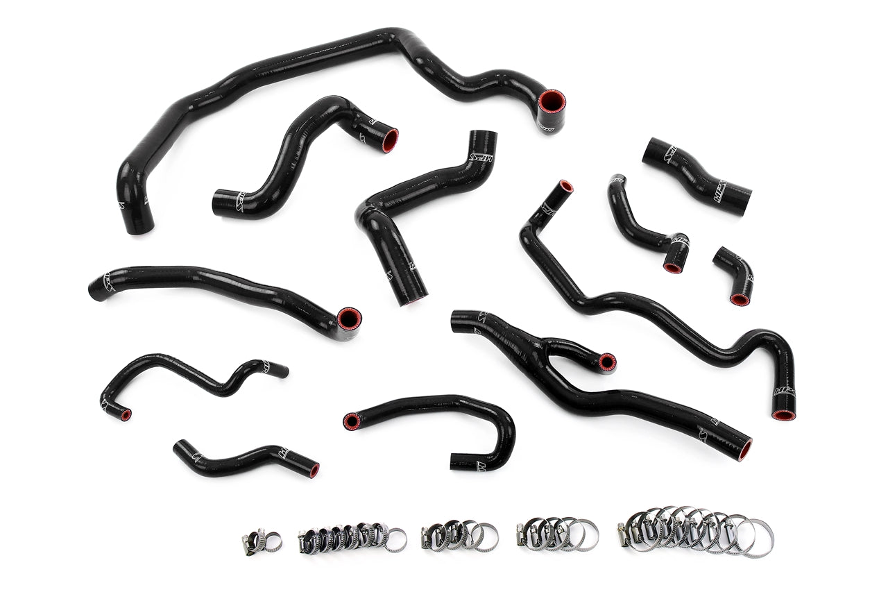 HPS Performance High Temp Reinforced Silicone Radiator Heater Water Pump and Expansion Tank Coolant Hose Kit Black 57-2000-BLK