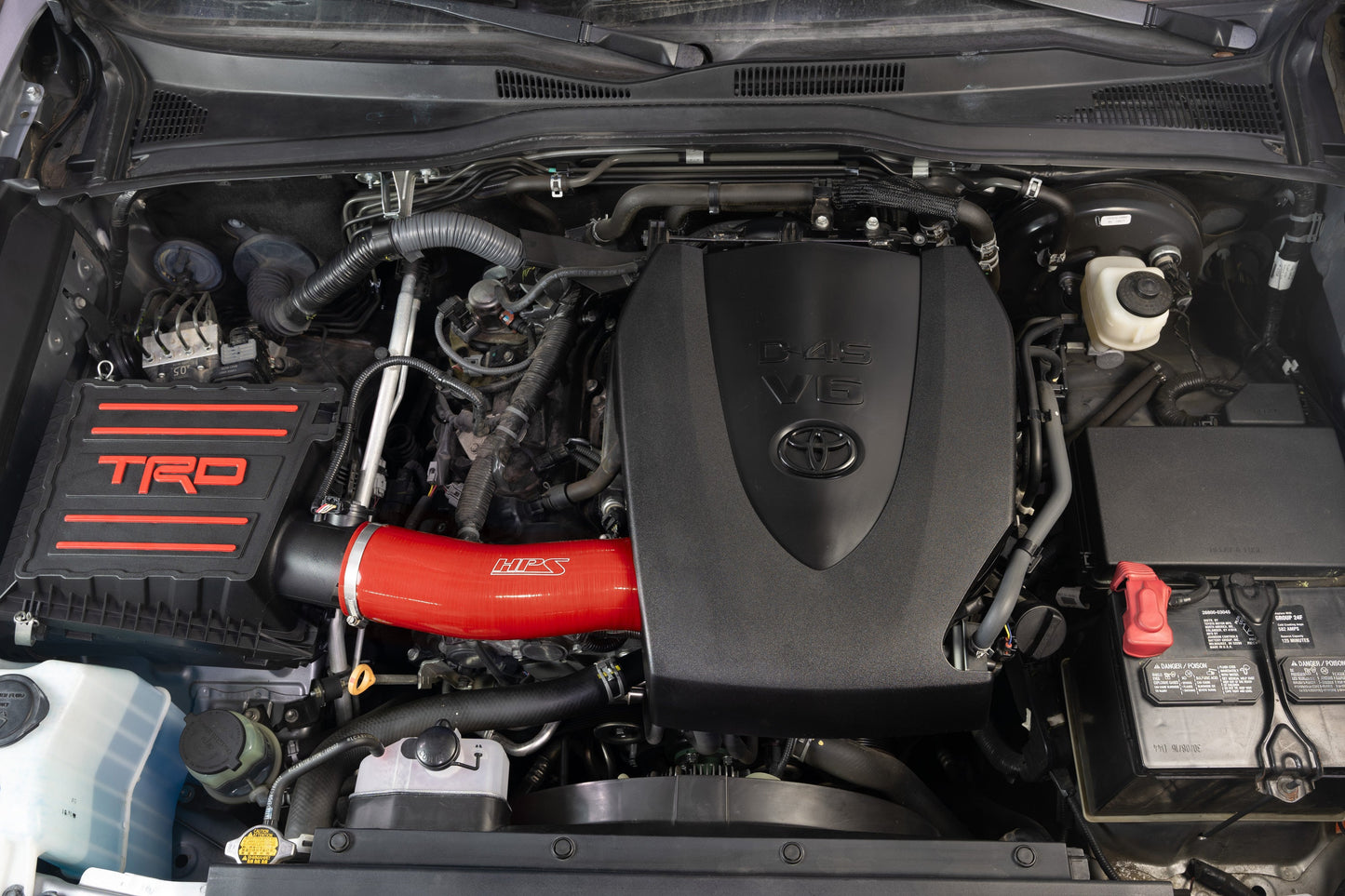 HPS Performance High Temp Reinforced Silicone Air Intake Hose Kit, Red, 57-2126-RED