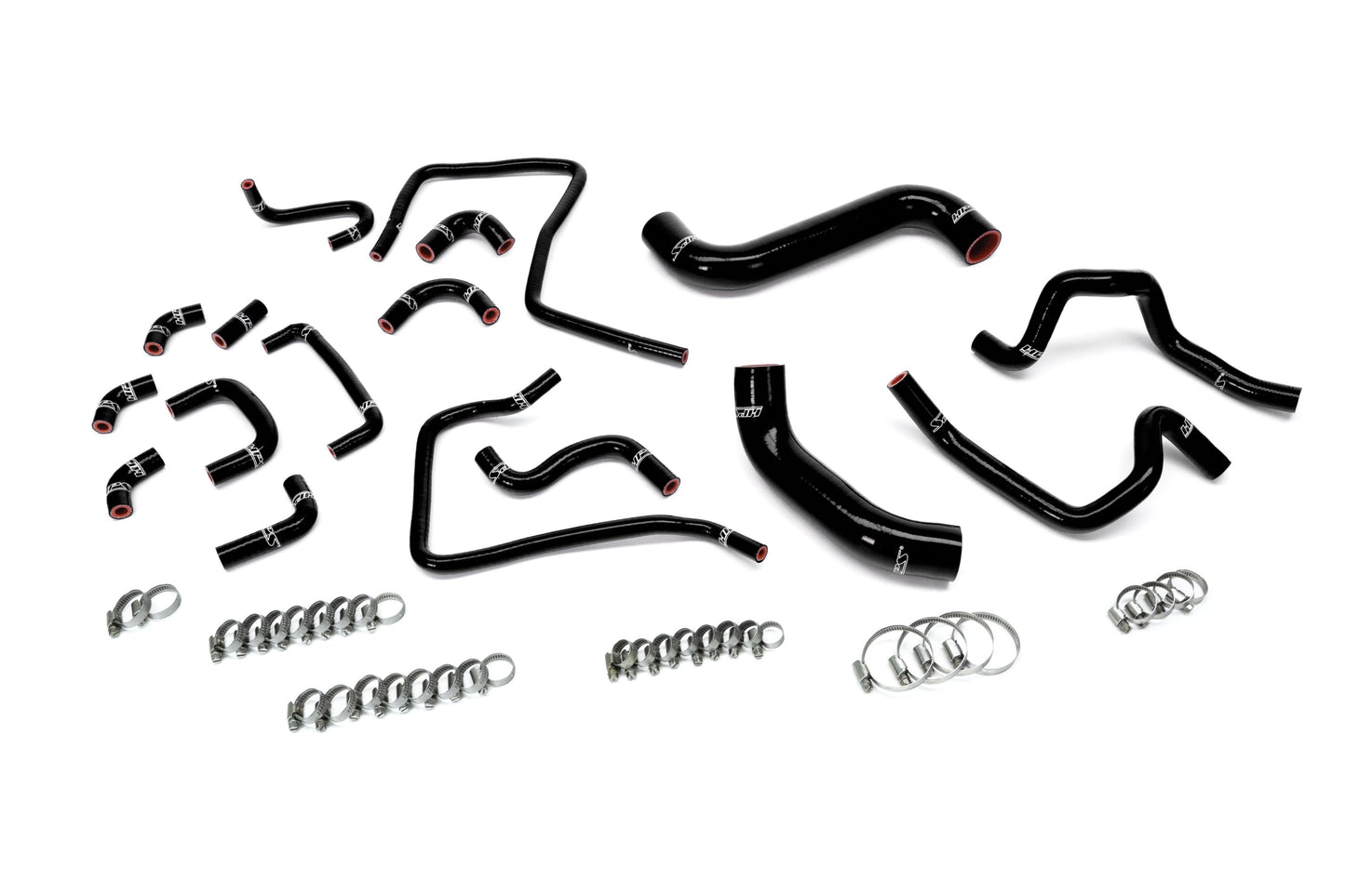 HPS Performance Silicone Radiator Heater and Ancillary Coolant Hose Kit Black 57-2304-BLK