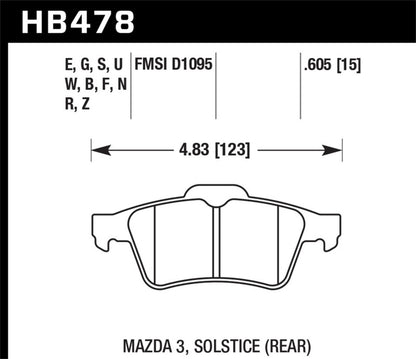 Hawk 13-14 Ford Focus ST / Mazda/ Volvo HPS Street Rear Brake Pads