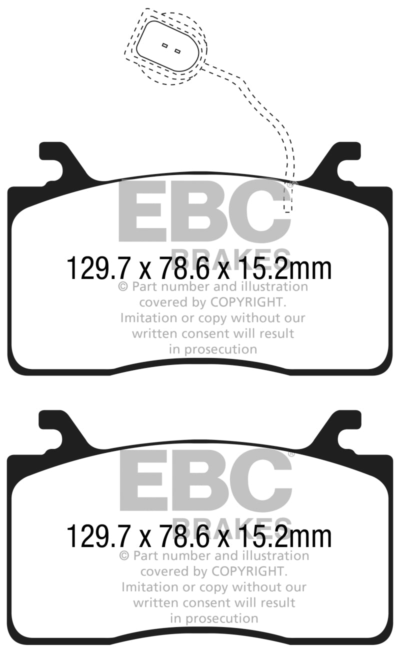 EBC 2016+ Alfa Romeo Guilia 2.0T Redstuff Front Brake Pads