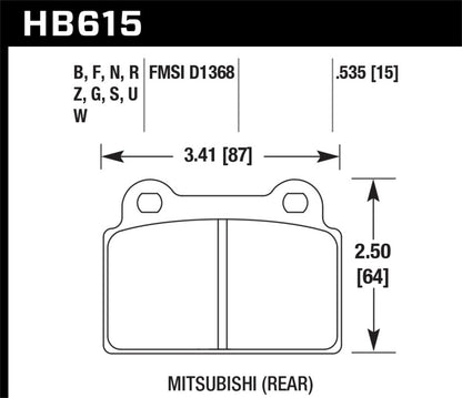 Hawk EVO X Performance Ceramic Street Rear Brake Pads