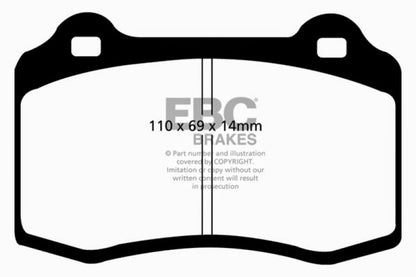 EBC 96-00 Lotus Esprit Turbo 2.0 Turbo GT3 Redstuff Front Brake Pads