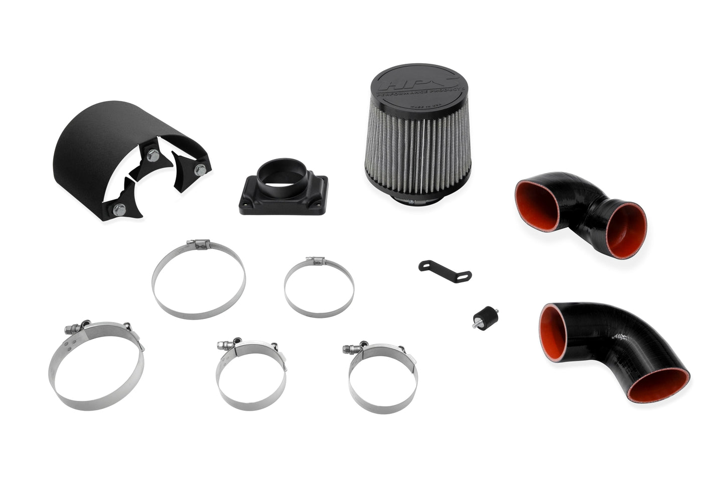 HPS Performance Air Intake Kit with Heat Shield, Red, 827-151R