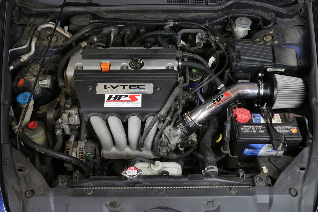 HPS Performance Air Intake Kit with Heat Shield, Polished, 827-173P