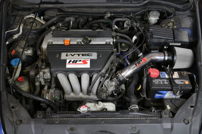 HPS Performance Air Intake Kit with Heat Shield, Polished, 827-173P