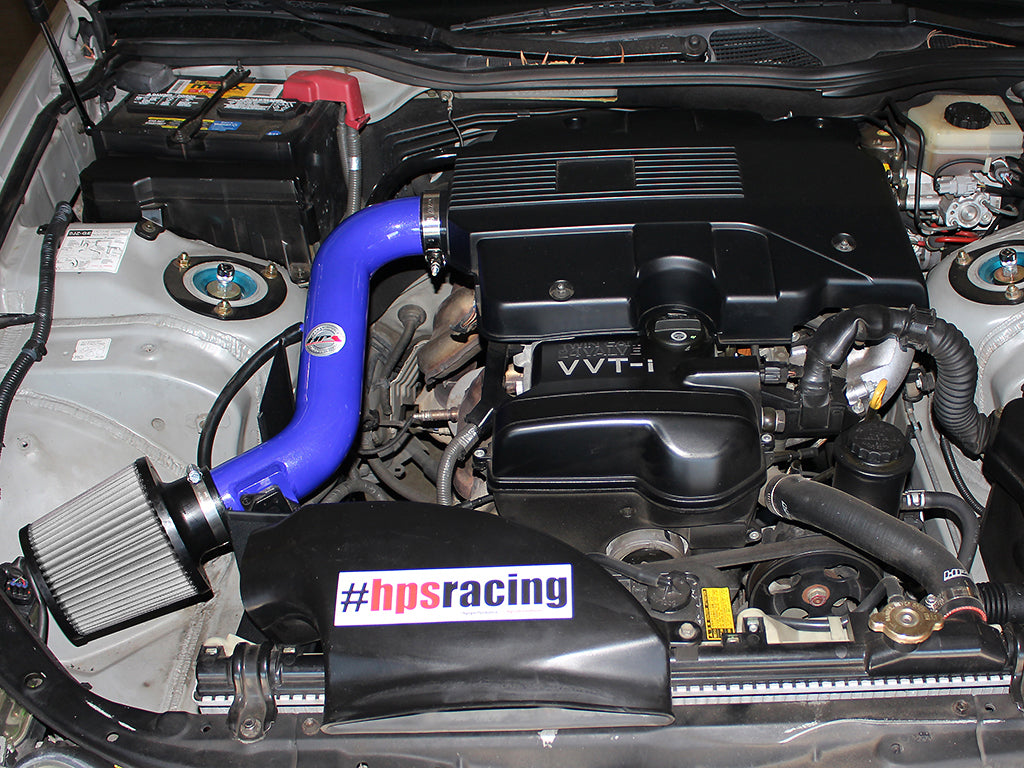 HPS Performance Air Intake Kit with Heat Shield, Blue, 827-260BL