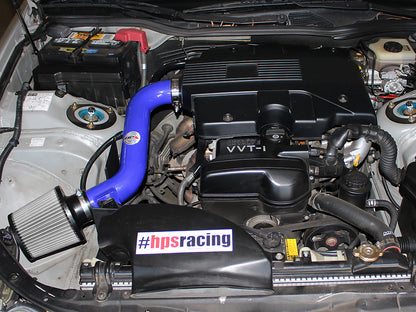 HPS Performance Air Intake Kit with Heat Shield, Blue, 827-260BL