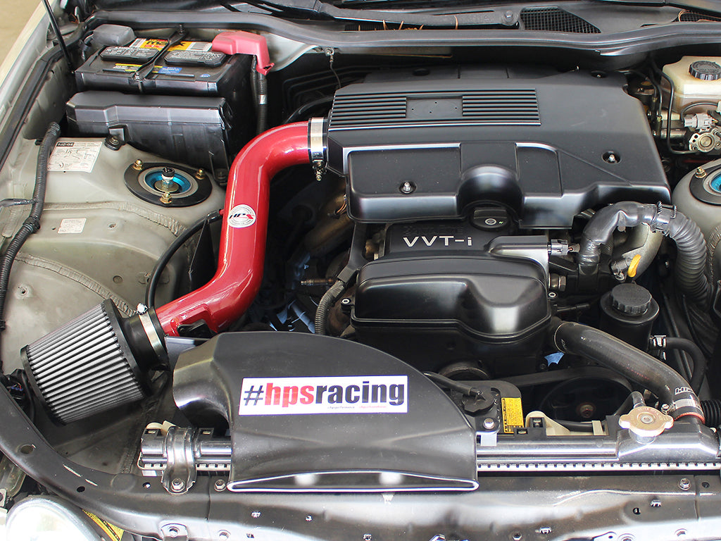 HPS Performance Air Intake Kit with Heat Shield, Red, 827-260R