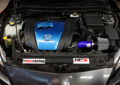 HPS Performance Air Intake Kit with Heat Shield, Blue, 827-531BL