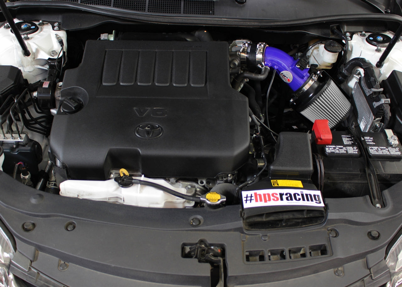 HPS Performance Air Intake Kit with Heat Shield, Blue, 827-534BL