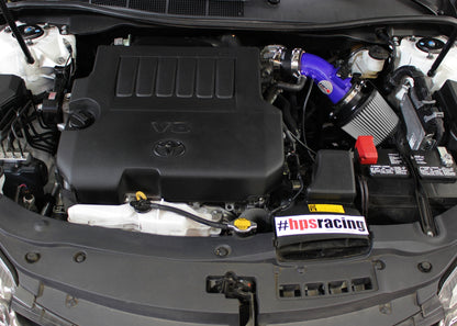 HPS Performance Air Intake Kit with Heat Shield, Blue, 827-534BL