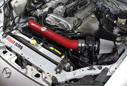 HPS Performance Air Intake Kit with Heat Shield, Red, 827-537R