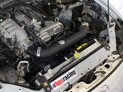 HPS Performance Air Intake Kit with Heat Shield, Black, 827-537WB