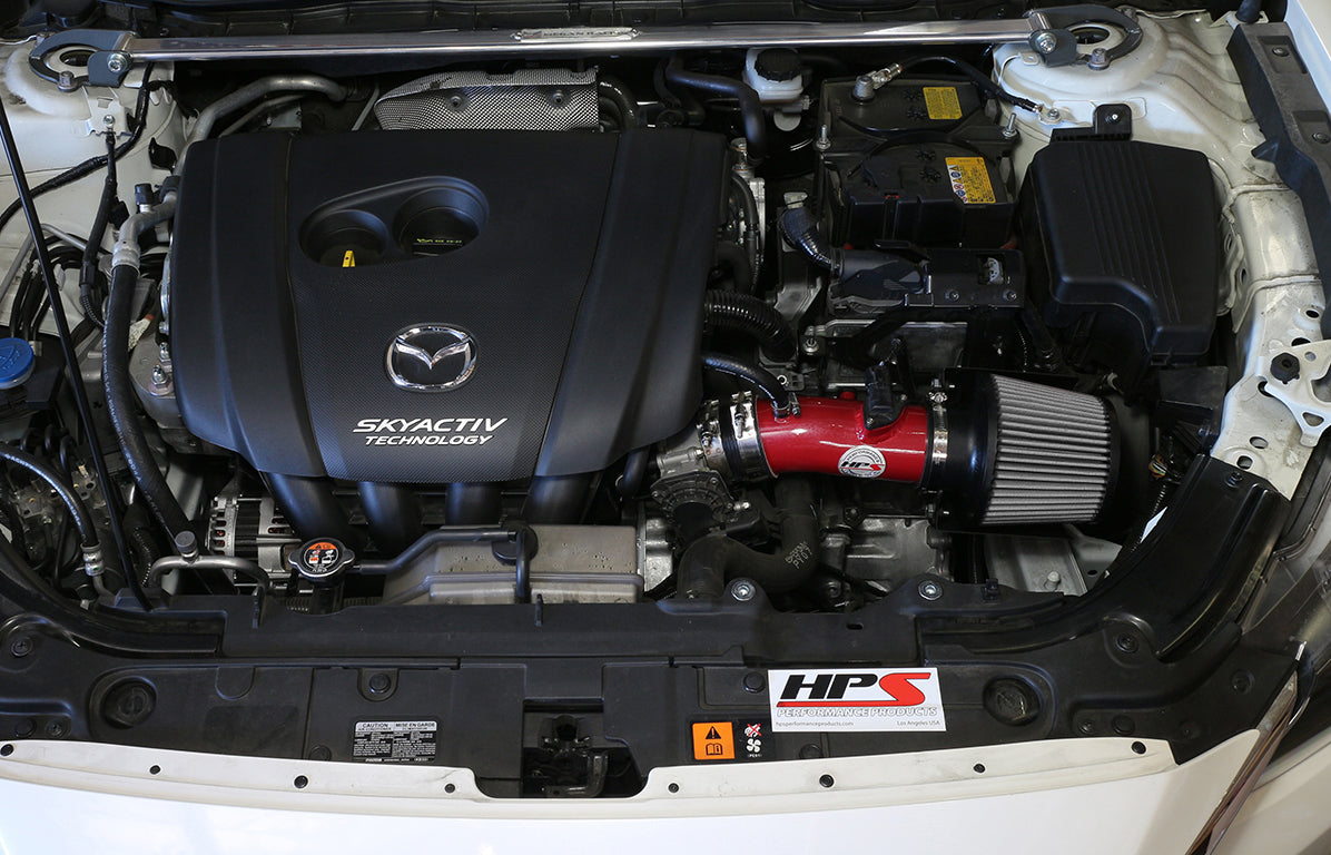 HPS Performance Air Intake Kit with Heat Shield, Red, 827-547R