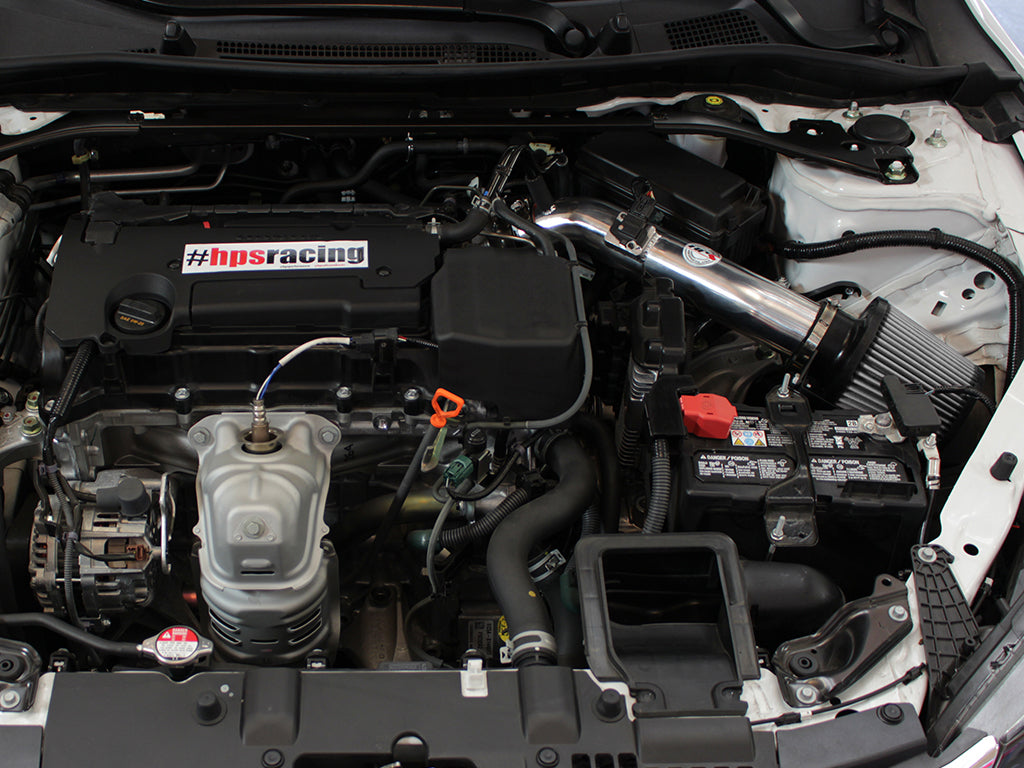 HPS Performance Air Intake Kit with Heat Shield, Polished, 827-555P