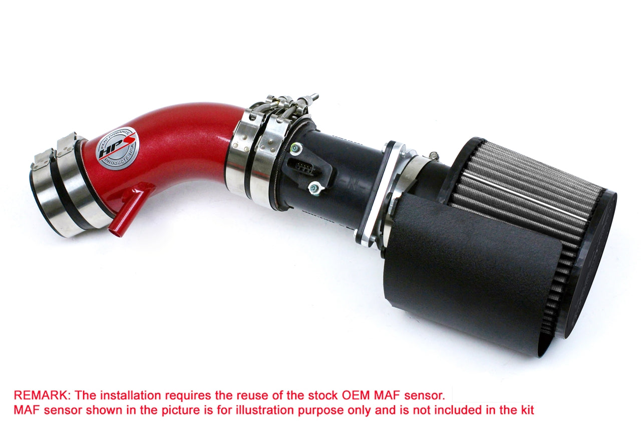 HPS Performance Air Intake Kit with Heat Shield Red 827-570R