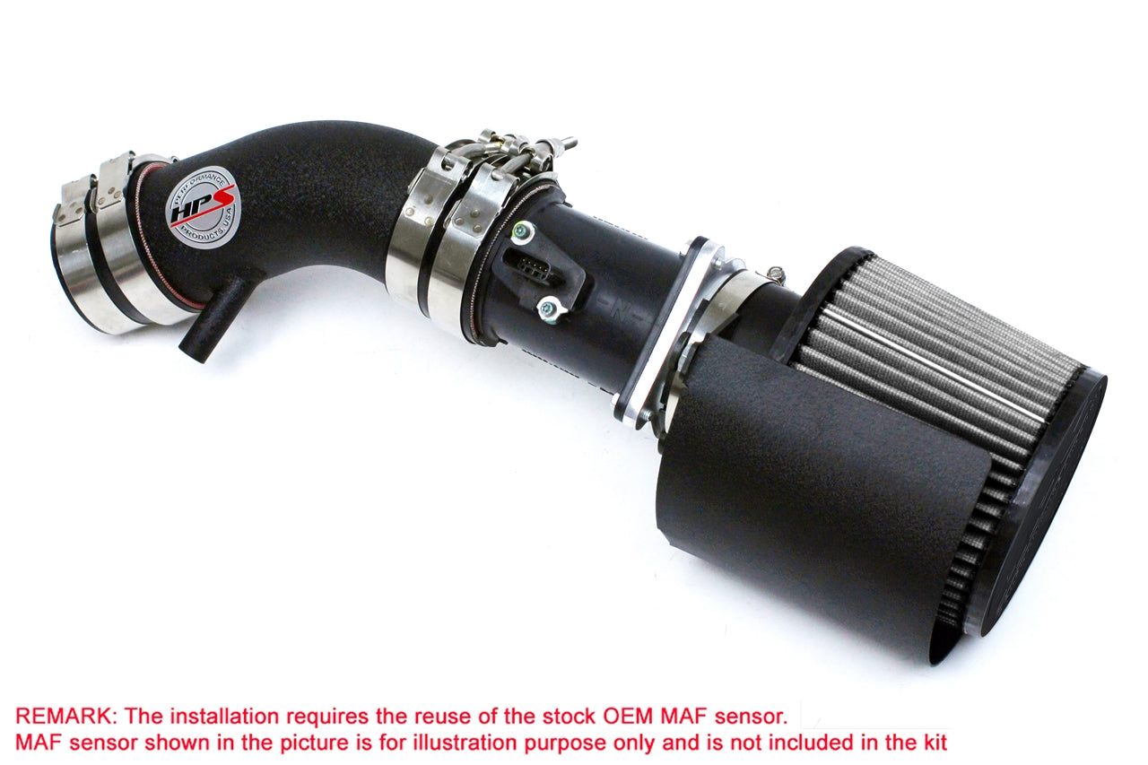 HPS Performance Air Intake Kit with Heat Shield Black 827-570WB