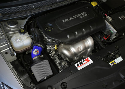 HPS Performance Air Intake Kit with Heat Shield, Blue, 827-574BL