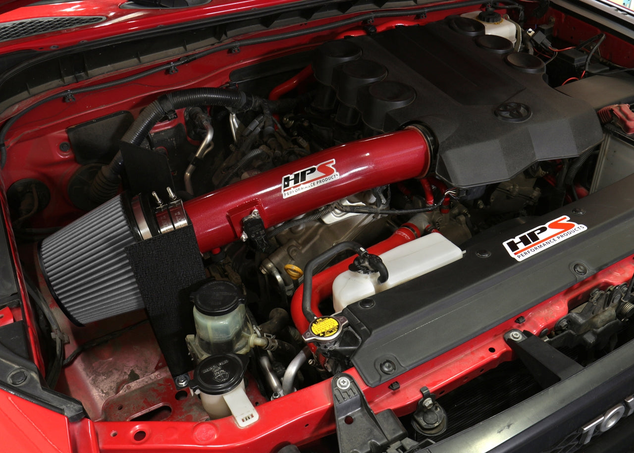 HPS Performance Air Intake Kit with Heat Shield, Red, 827-583R