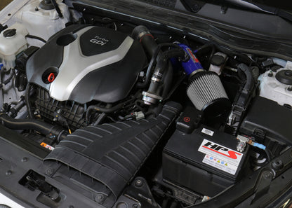 HPS Performance Air Intake Kit with Heat Shield, Blue, 827-587BL