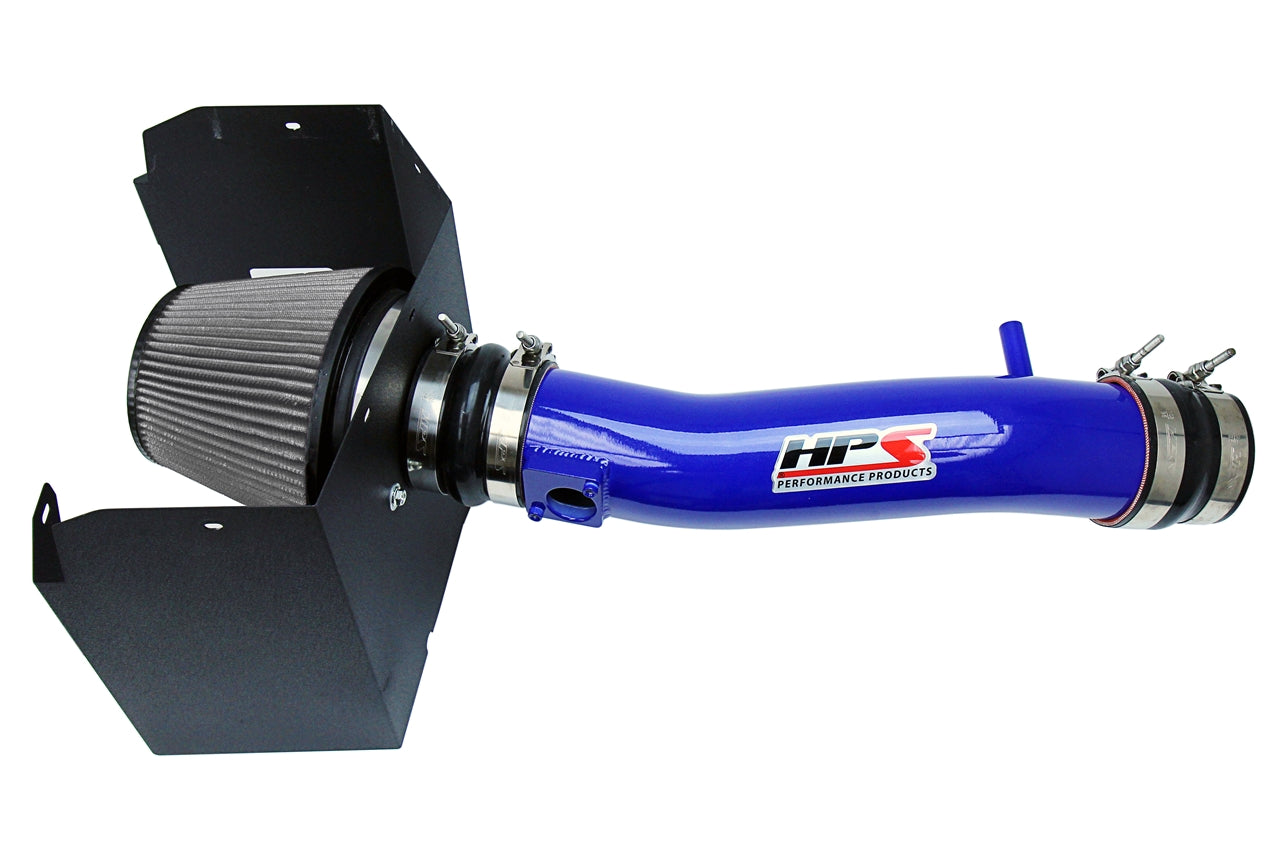 HPS Performance Air Intake Kit with Heat Shield Blue 827-595BL